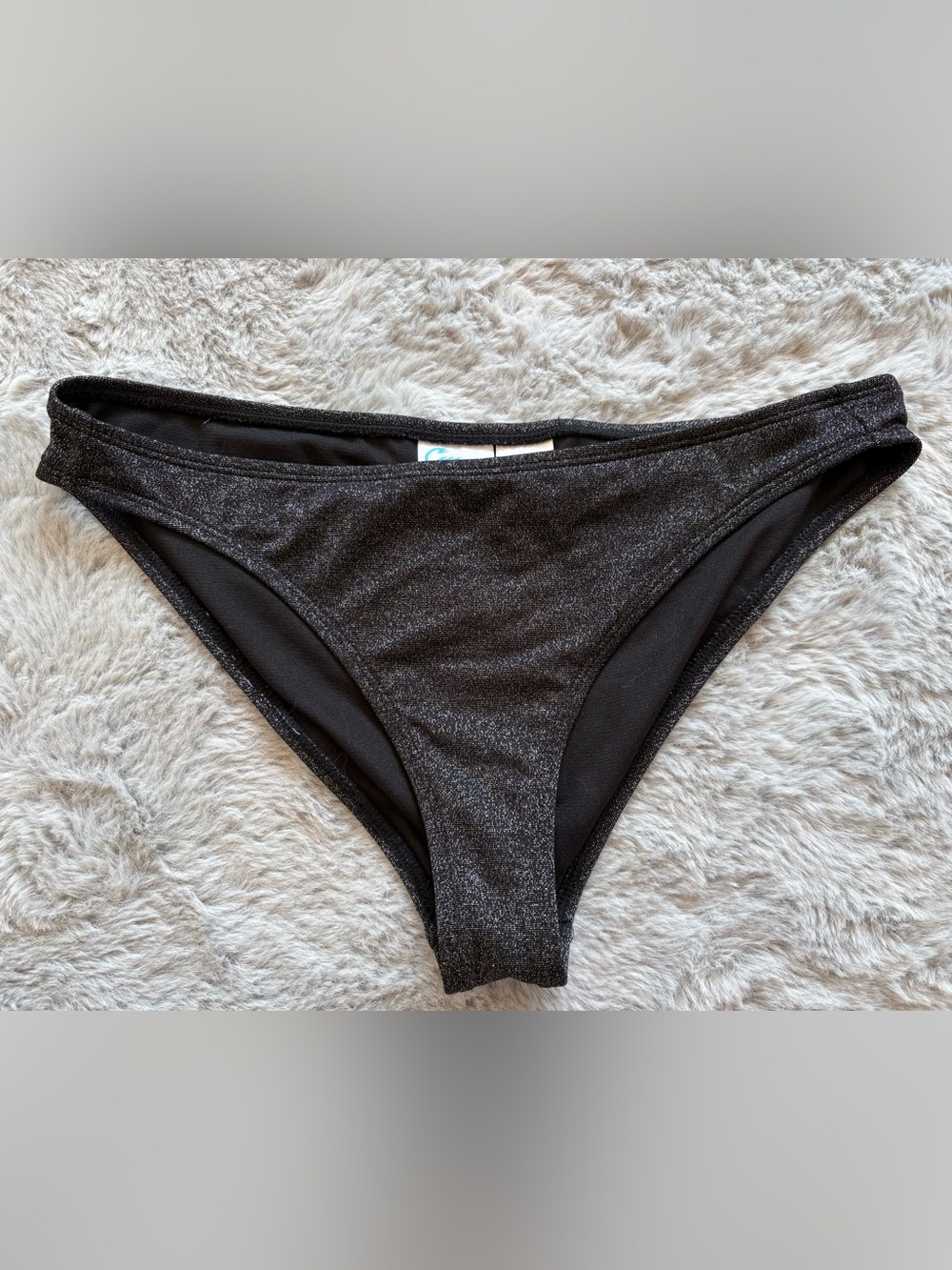 California Waves Black Metallic Bikini Bottoms